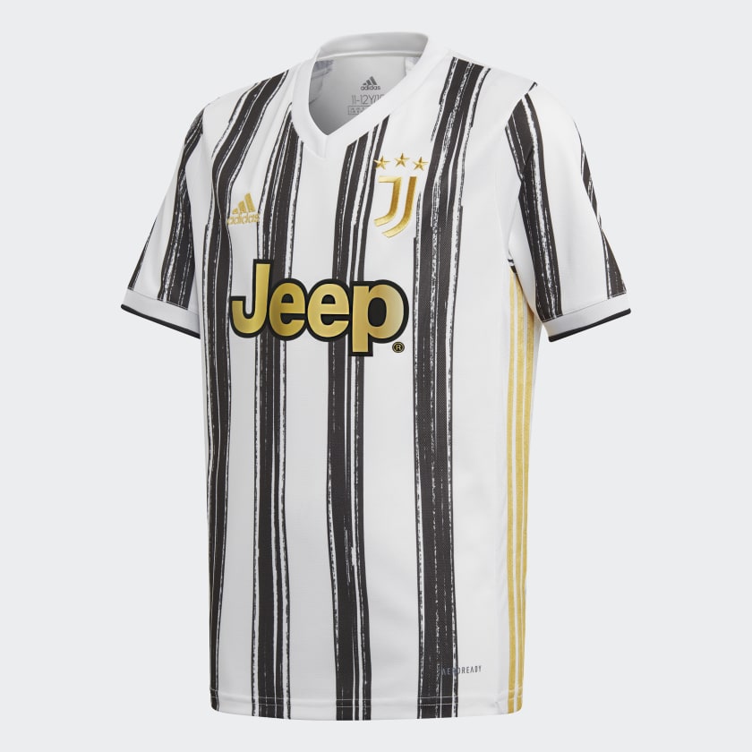 Adidas, Adidas 2020-21 Juventus Maglia Home Giovani - Bianco-Nero