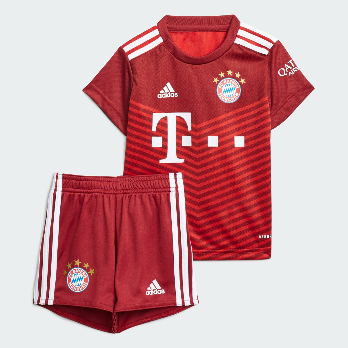 Adidas, Adidas 2021-22 Bayern Monaco Home Baby Set - Rosso scuro