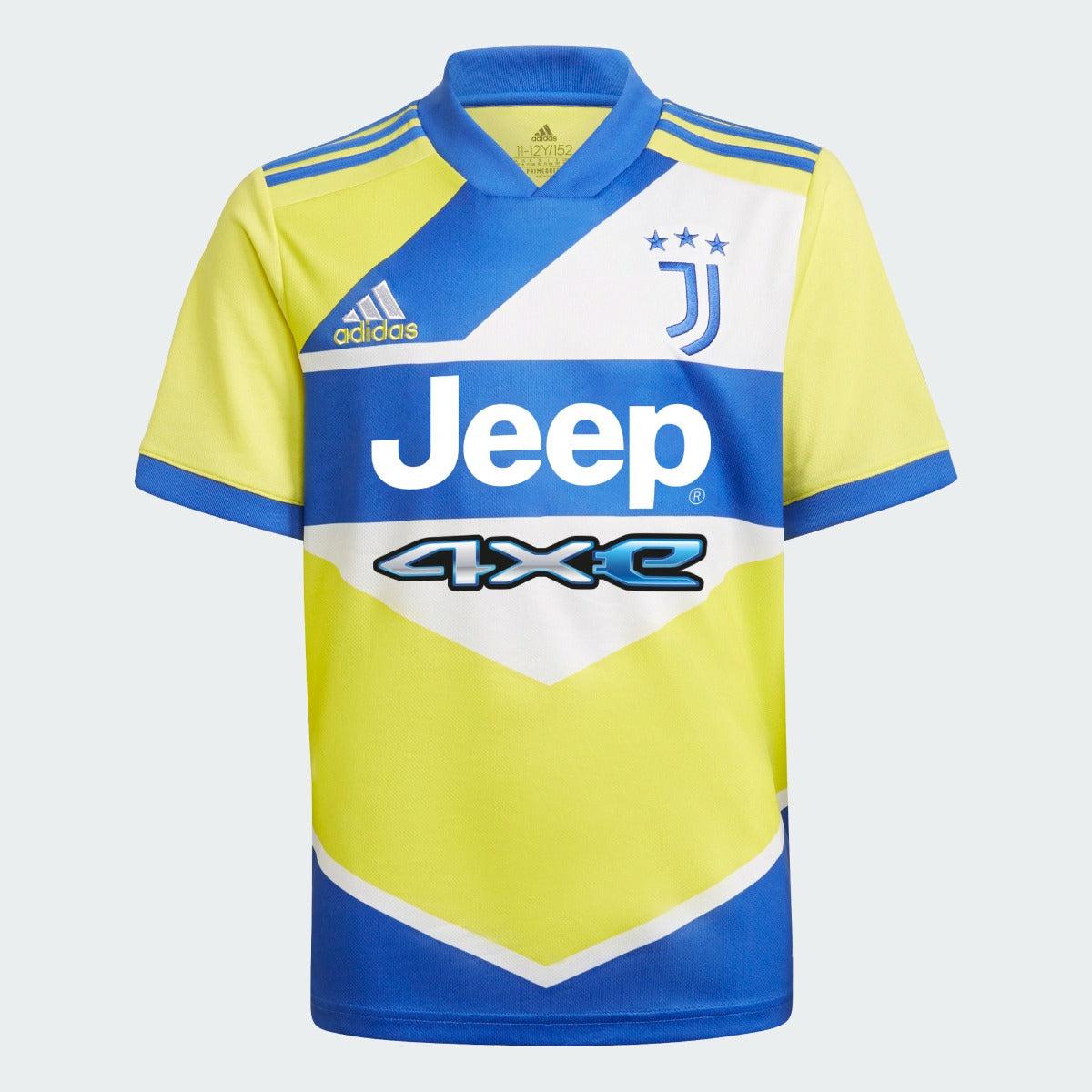 Adidas, Adidas 2021-22 Juventus Terza Maglia Giovanile - Shock Yellow-Blue