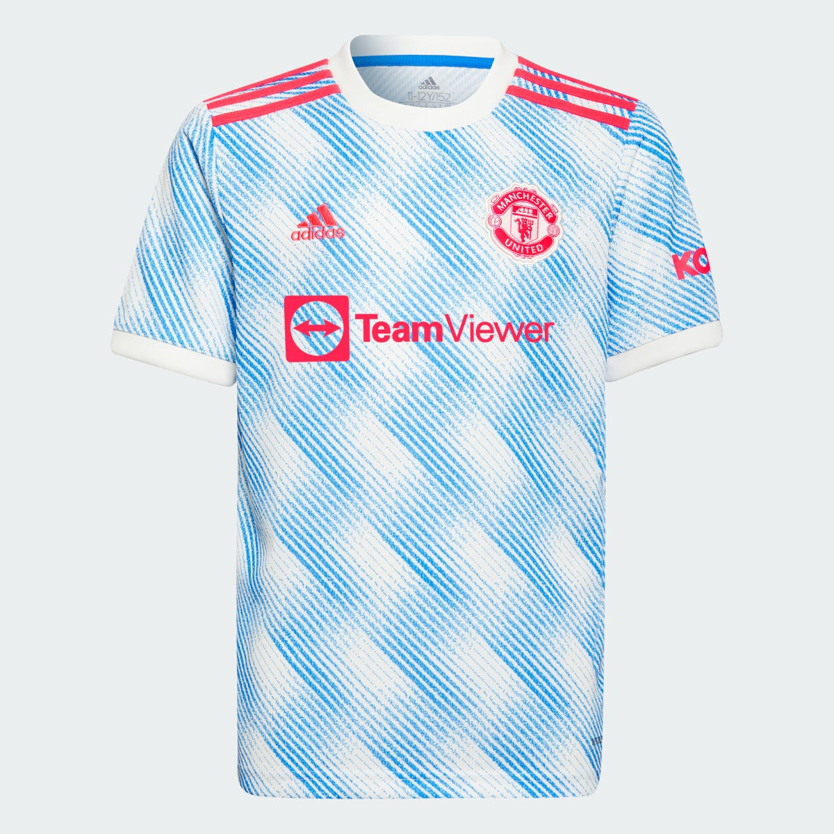 Adidas, Adidas 2021-22 Maglia da trasferta del Manchester United - Bianco-Royal