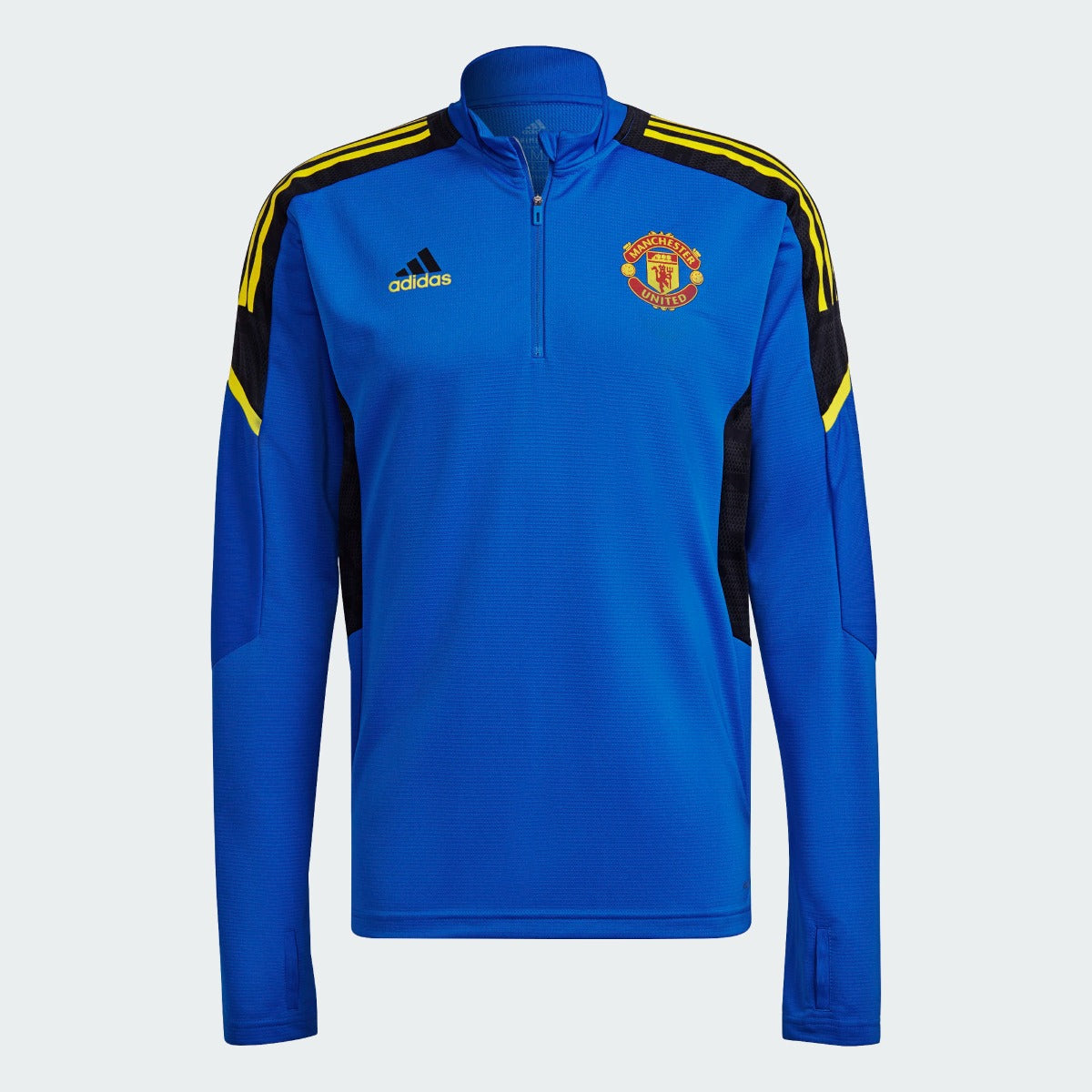 Adidas, Adidas 2021-22 Manchester United - Top da allenamento in euro - Blu incandescente