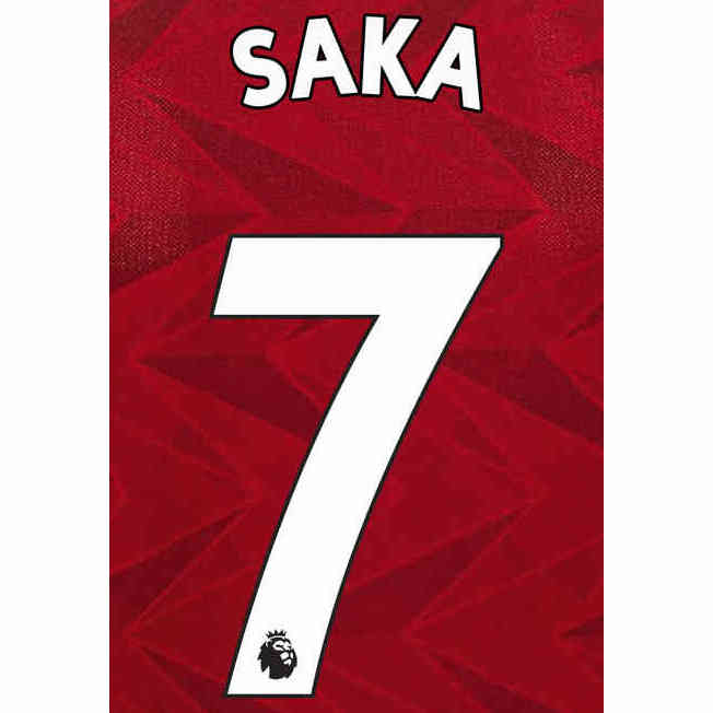 Uni Sport, Arsenal 2019/22 Home Saka #7 Maglia Nome Set-Bianco