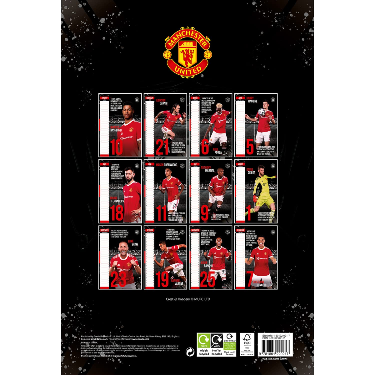 IMPORTAZIONI MIMI, Calendario ufficiale Manchester United 2022