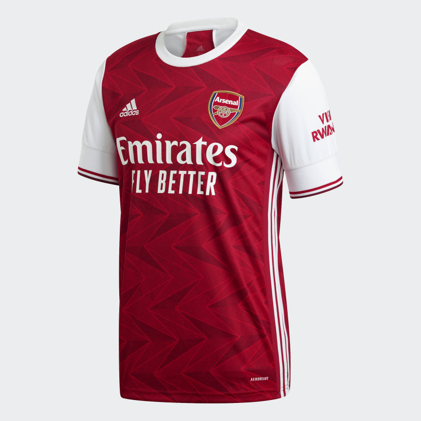 Adidas, Maglia Adidas 2020-21 Arsenal Home - Rosso-Bianco