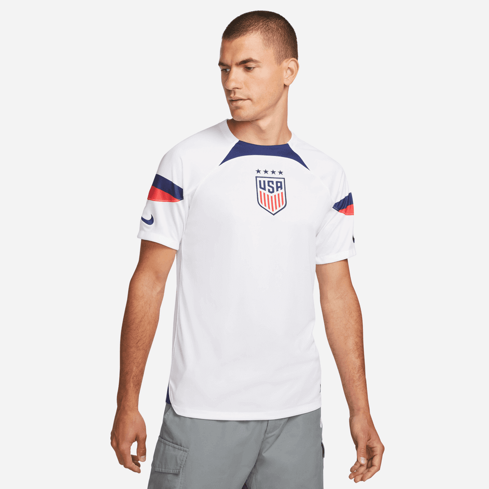 Nike, Maglia Home Nike USA 2022-23 (taglio maschile) - Bianco-Blu scuro
