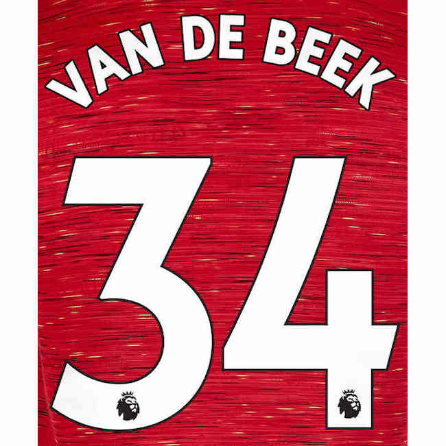 Uni Sport, Maglia Manchester United 2019/22 Home Van De Beek #34 Nome Set