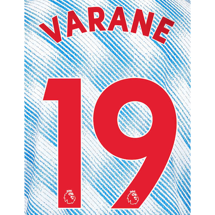 Uni Sport, Maglia Manchester United 2021/22 Away R. Varane #19 Nome Set Rosso