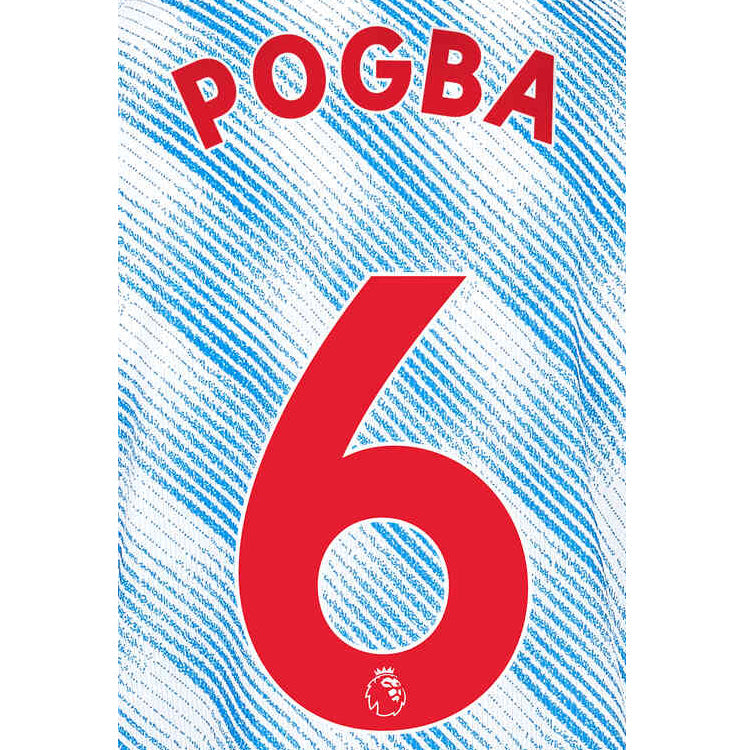 Uni Sport, Maglia Manchester United Away 2021/22 Pogba #6 Nome Set-Rosso