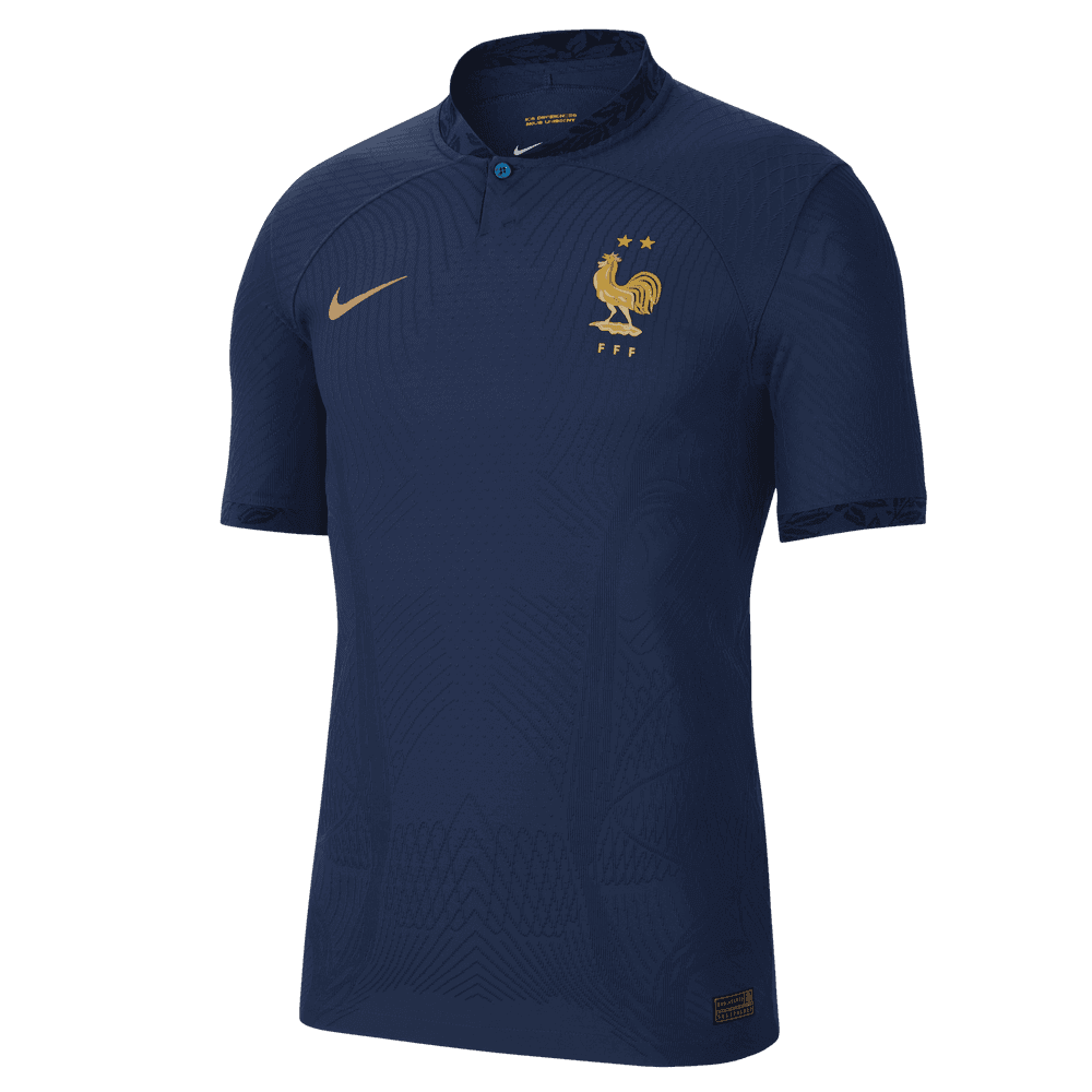 Nike, Maglia Nike 2022-23 Francia Home Vapor Match Authentic Navy-Gold