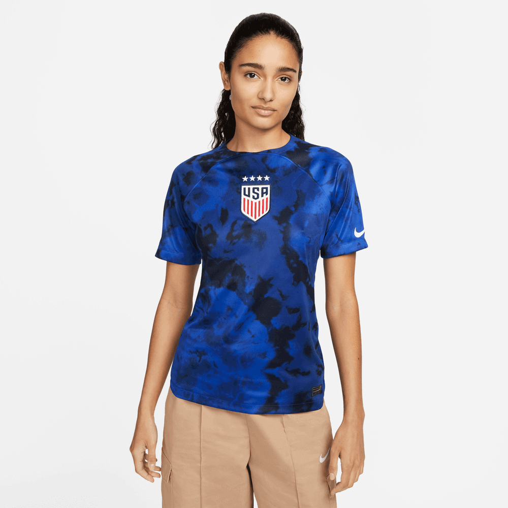Nike, Maglia a 4 stelle Nike 2022-23 USA Away Donna Blu-Bianco brillante