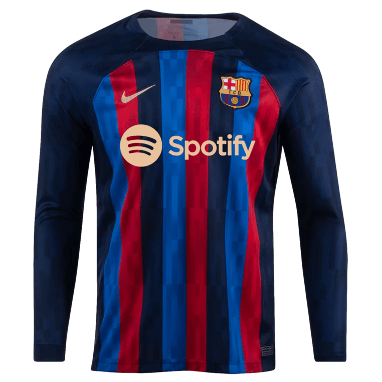 Nike, Maglia a maniche lunghe Nike 2022-23 FC Barcelona Home - Ossidiana-Sesamo