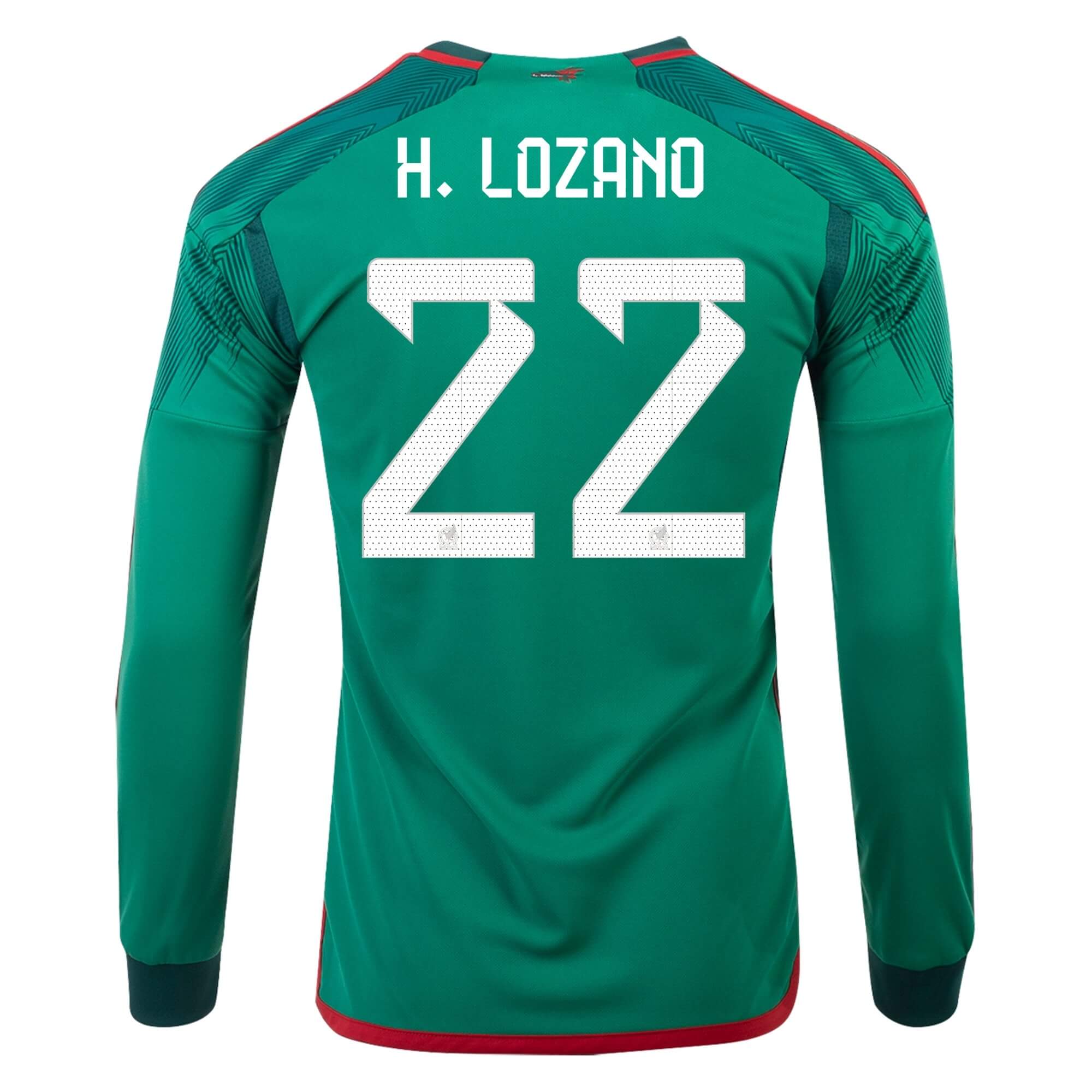 Adidas, Maglia a maniche lunghe adidas 2022-23 Messico Home - Verde-Rosso