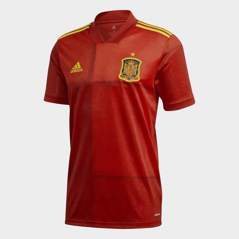 Adidas, Maglia adidas 2020-21 Spagna Home - Rosso-Giallo