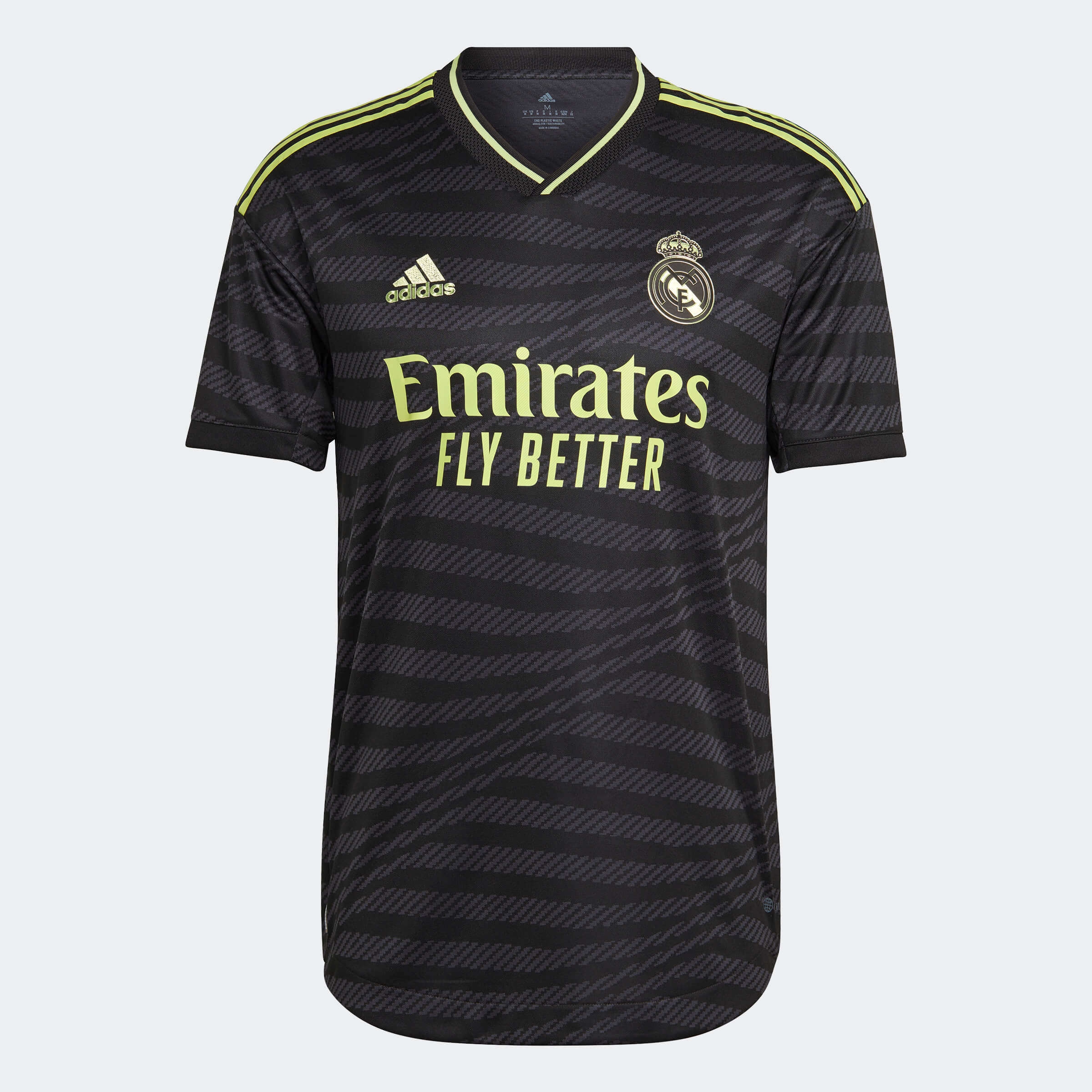 Adidas, Maglia adidas 2022-23 Real Madrid Authentic Third Jersey - Nero-Neon