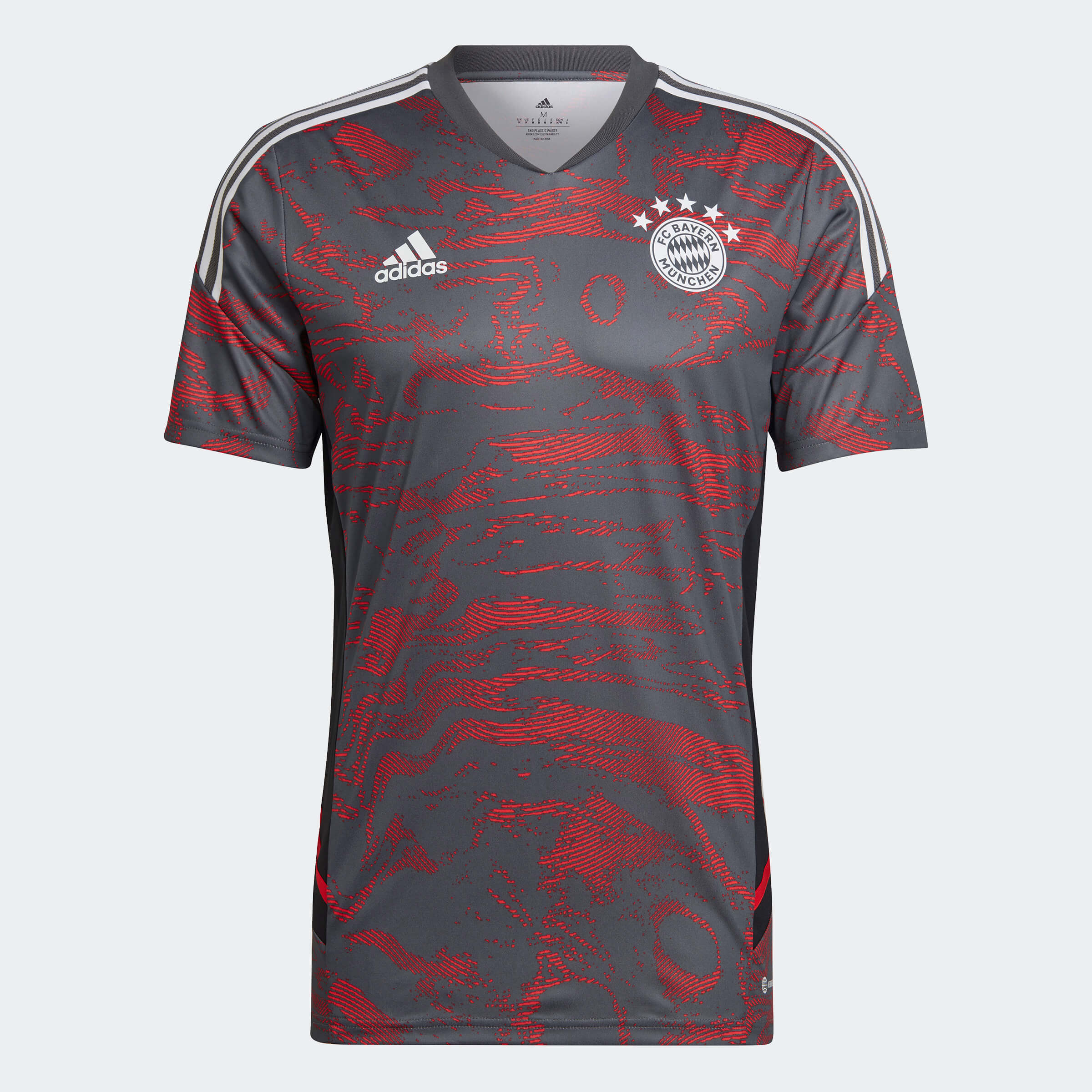 Adidas, Maglia da allenamento adidas 2022-23 FC Bayern EU - Rosso-Grigio