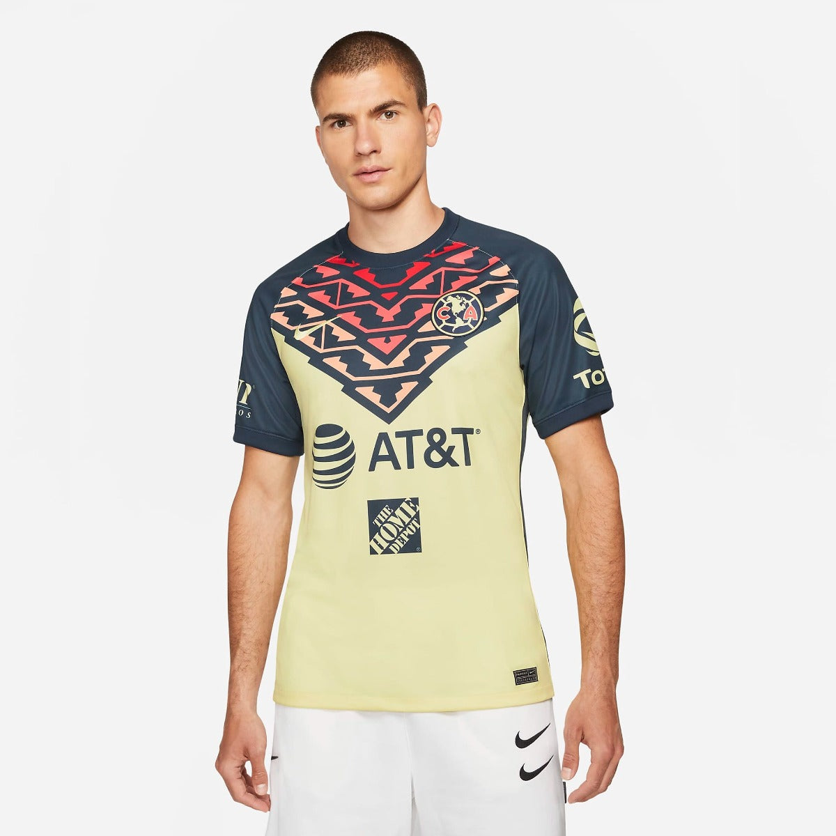 Nike, Maglia da calcio Nike 2021-22 Club America Home - Yellow-Navy