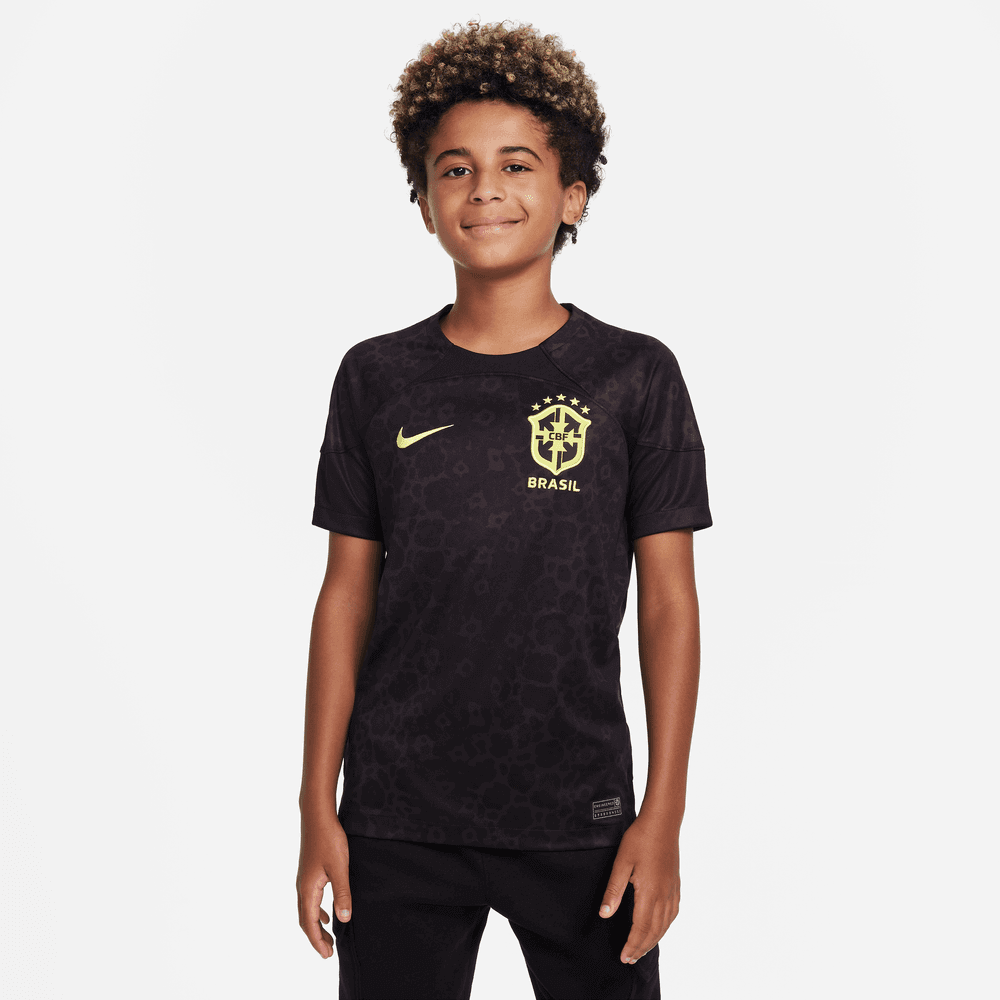 Nike, Maglia da portiere della gioventù del Brasile Nike 2022-23 - Nero