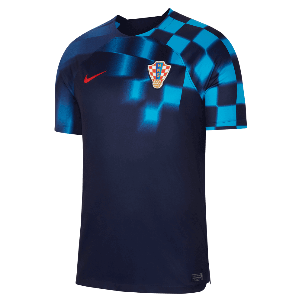 Nike, Maglia da trasferta della Croazia 2022-23 Nike, blu-rosso annerito