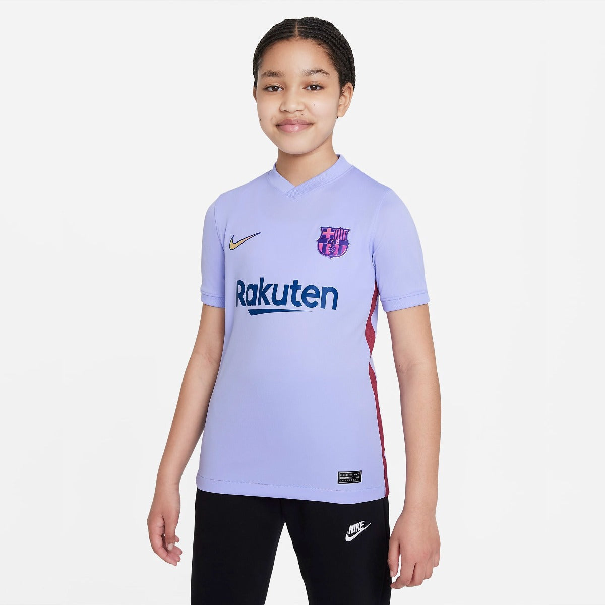 Nike, Maglia da trasferta della gioventù del Barcellona 2021-22 Nike - Viola Pulse