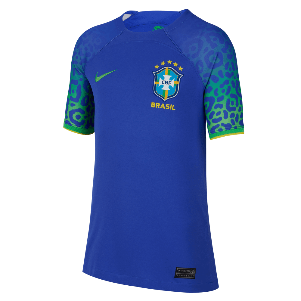 Nike, Maglia da trasferta della gioventù del Brasile 2022-23 - Blu