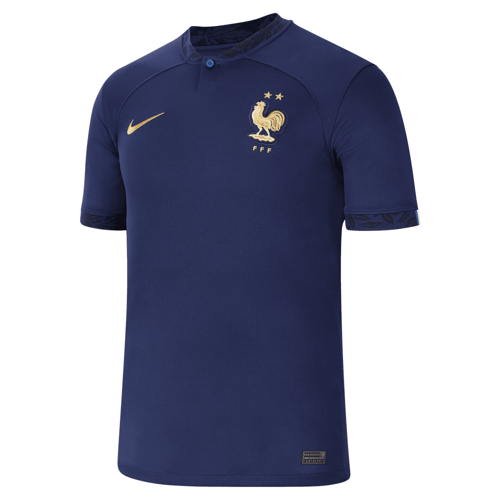 Nike, Maglia home Nike 2022-23 Francia - Midnight Navy-Metallic Gold