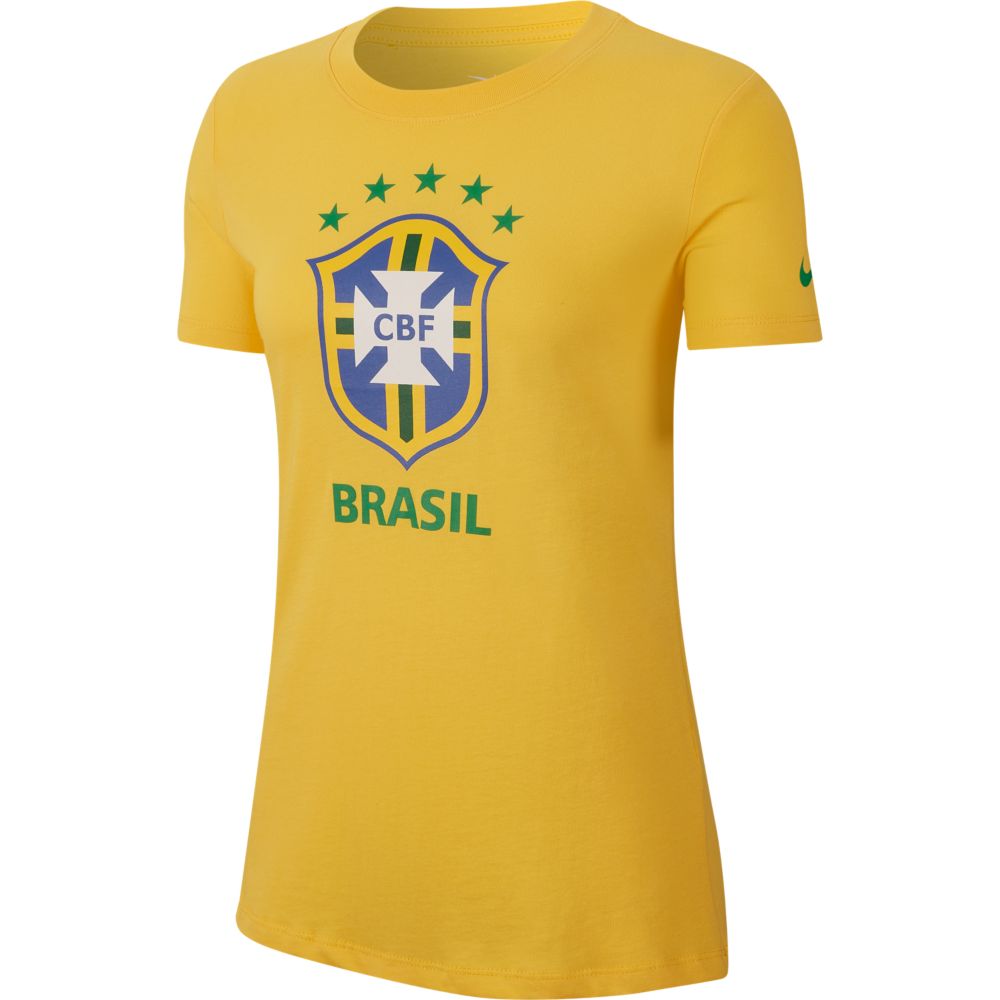 Nike, Maglietta Nike Brazil 2019 Evergreen Crest da donna - Giallo