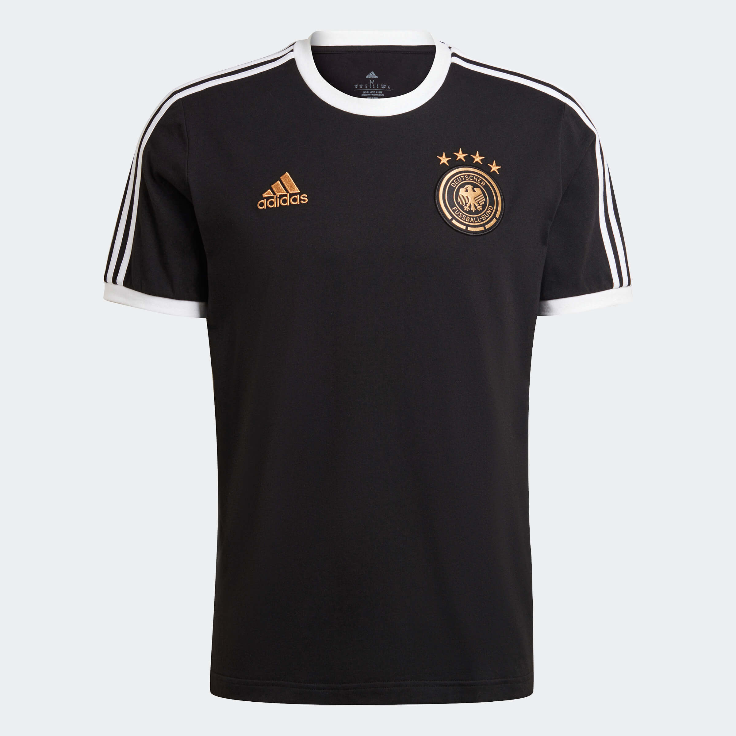 Adidas, Maglietta adidas 2022-23 Germania con 3 strisce - Nero-Bianco