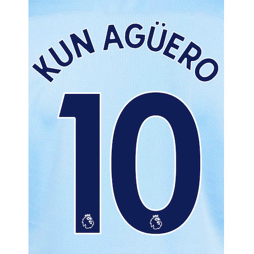 Uni Sport, Manchester City 2020/21 Casa Kun Aguero #10 Maglia Nome Set