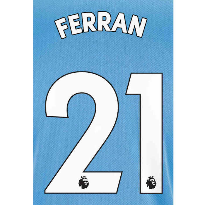 Uni Sport, Manchester City 2021/22 Home Ferran #21 Nome Maglia Set-Bianco