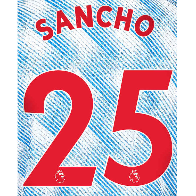 Uni Sport, Manchester United 2021/22 Away Sancho #25 Maglia Nome Set-Rosso