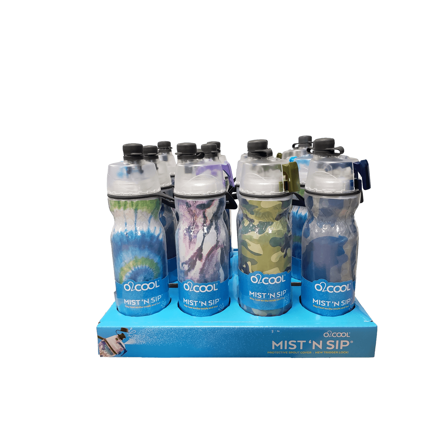 O2COOL, O2Cool Mist 'N Sip bottiglia d'acqua isolata Arctic Squeeze da 20 oz Varietà 12 pack