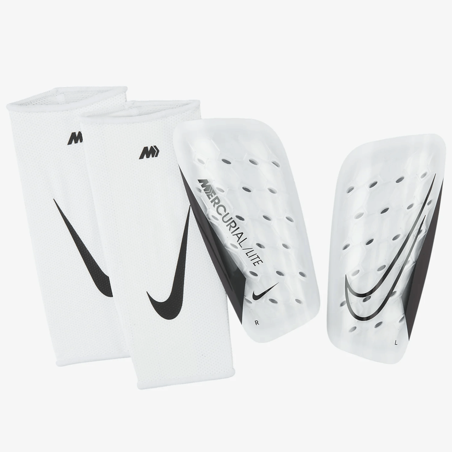 Nike, Parastinchi Nike Mercurial Lite - Bianco-Nero