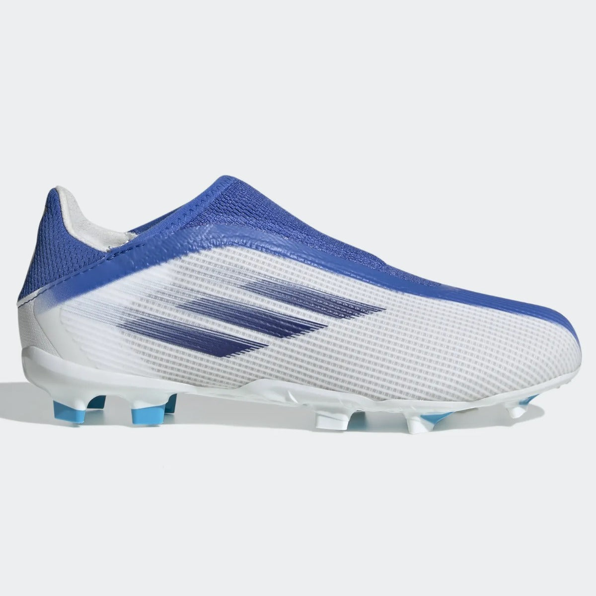 Adidas, adidas JR X Speedflow .3 FG senza lacci - Bianco-Hi Res Blu